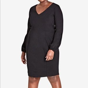 NWT Black Bell Sleeve Dress 24 City Chic